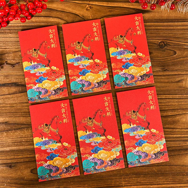 Buddha Stones para el Año del Caballo 2026, bendiciones de Año Nuevo, 6 sobres rojos chinos - Sobre rojo de buena suerte - image 11