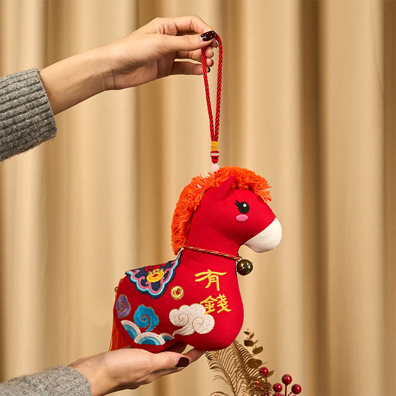 Buddha Stones Año del Caballo Cobre Hilo Rojo Carácter Fu Bordado Prosperidad Decoración del Hogar - image 10