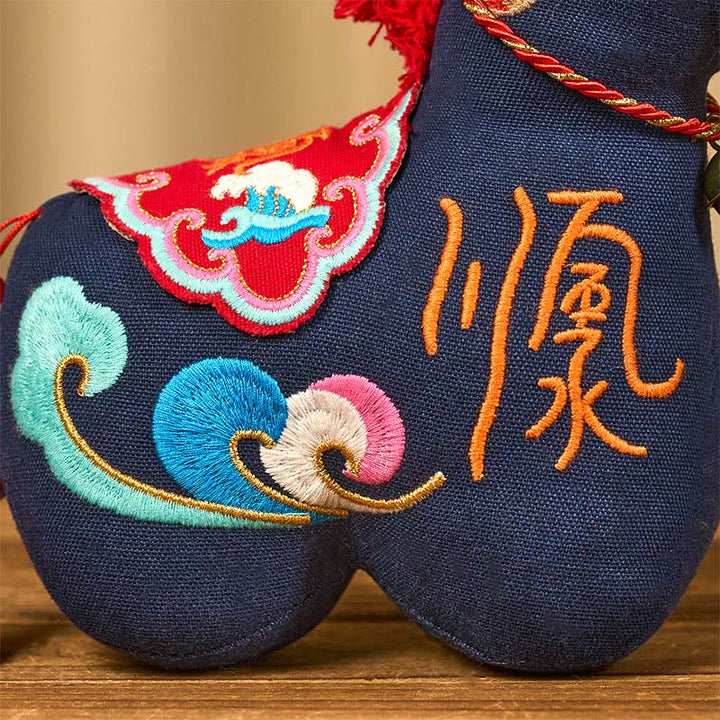 Buddha Stones Año del Caballo Cobre Hilo Rojo Carácter Fu Bordado Prosperidad Decoración del Hogar - image 24
