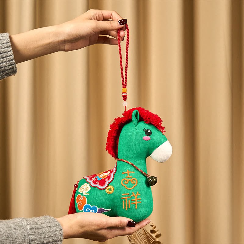 Buddha Stones Año del Caballo Cobre Hilo Rojo Carácter Fu Bordado Prosperidad Decoración del Hogar - image 31
