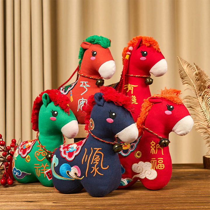 Buddha Stones Año del Caballo Cobre Hilo Rojo Carácter Fu Bordado Prosperidad Decoración del Hogar - image 34