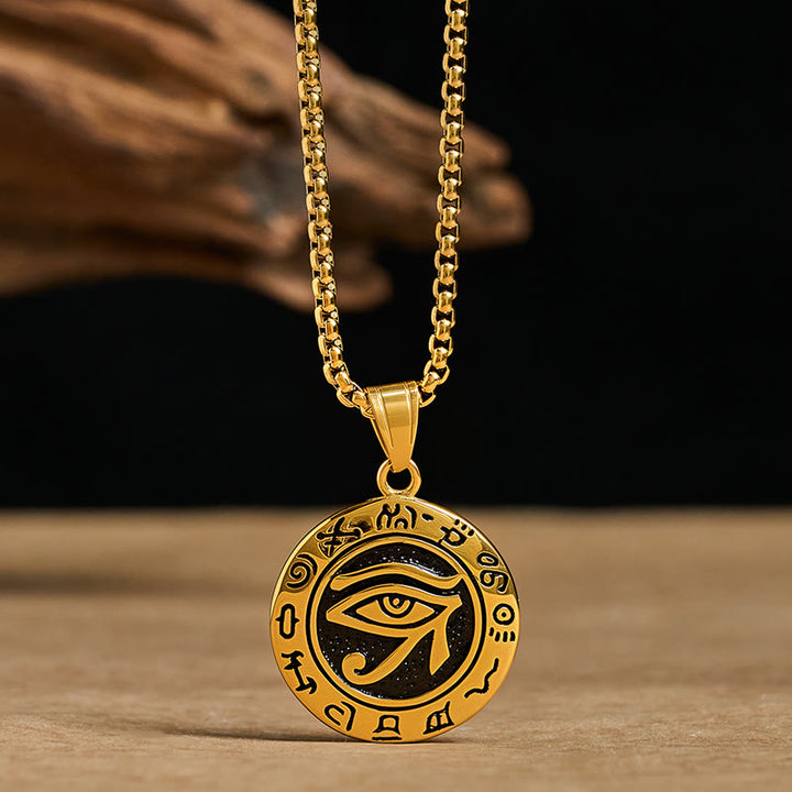 Collar con colgante de equilibrio de ojo malvado de acero de titanio y Buddha Stones - image 8