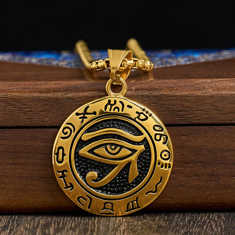 Collar con colgante de equilibrio de ojo malvado de acero de titanio y Buddha Stones - image 10