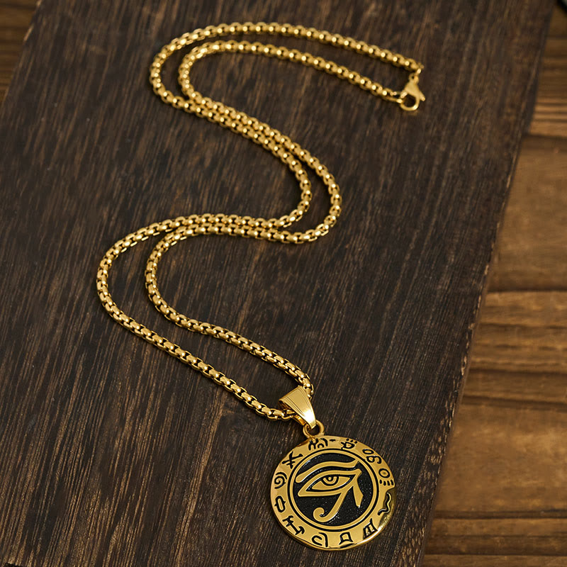 Collar con colgante de equilibrio de ojo malvado de acero de titanio y Buddha Stones - image 11