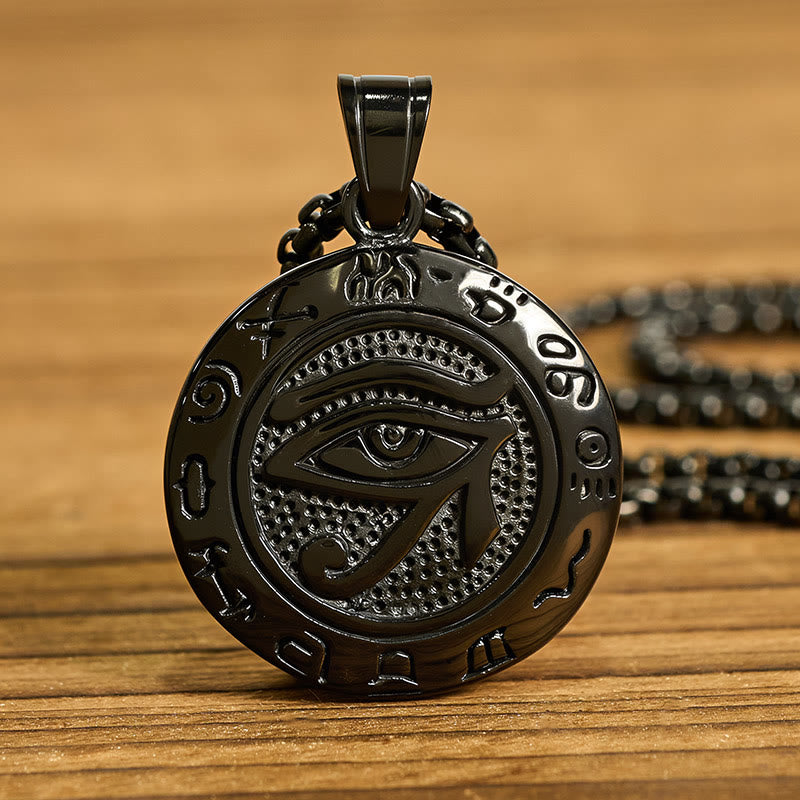 Collar con colgante de equilibrio de ojo malvado de acero de titanio y Buddha Stones - image 14