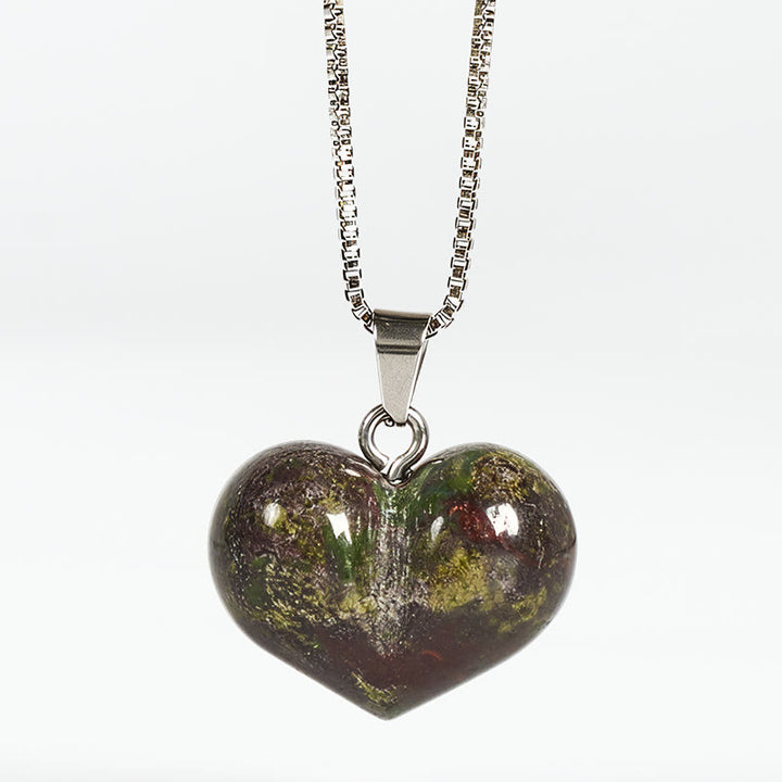Colgante de equilibrio con Buddha Stones, diseño de corazón, amatista, topacio, cristal rosa, ópalo, ojo de tigre, cristal blanco, jaspe rojo, amazonita, aventurina verde, obsidiana negra, citrino. - Jaspe Sangre de Dragón - image 9