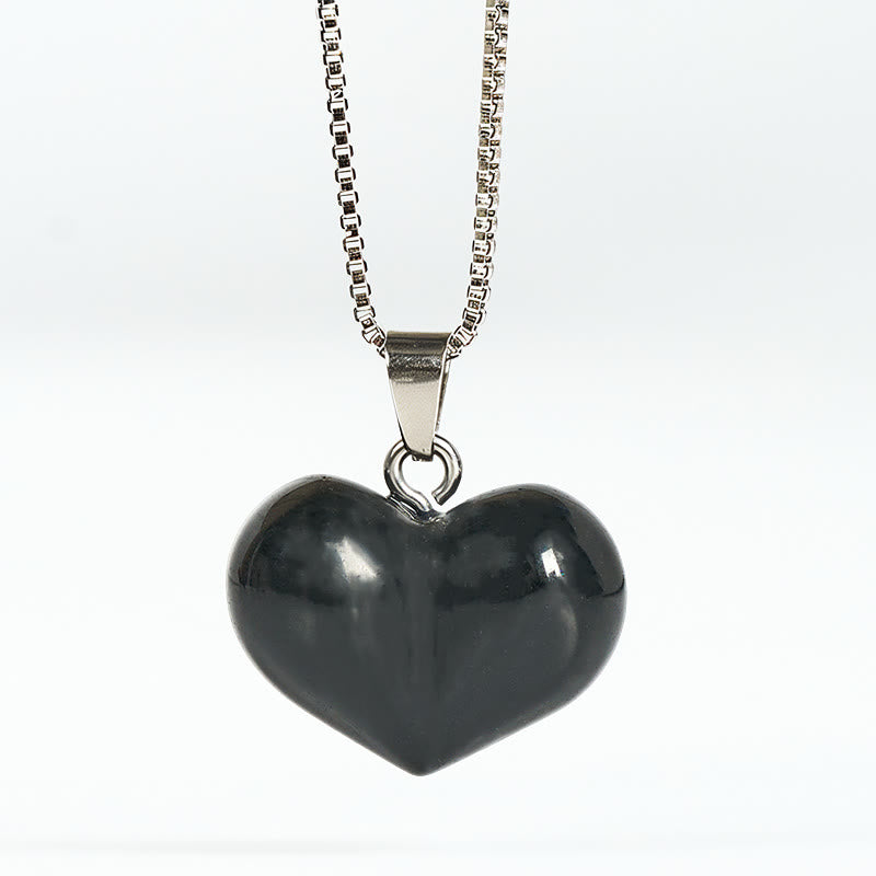 Colgante de equilibrio con Buddha Stones, diseño de corazón, amatista, topacio, cristal rosa, ópalo, ojo de tigre, cristal blanco, jaspe rojo, amazonita, aventurina verde, obsidiana negra, citrino. - Obsidiana negra - image 40