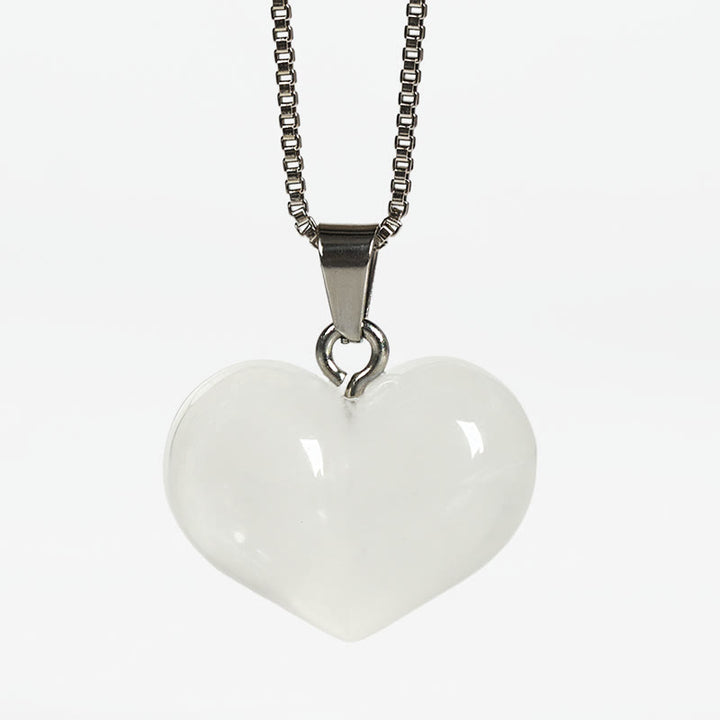 Colgante de equilibrio con Buddha Stones, diseño de corazón, amatista, topacio, cristal rosa, ópalo, ojo de tigre, cristal blanco, jaspe rojo, amazonita, aventurina verde, obsidiana negra, citrino. - Cristal blanco - image 24