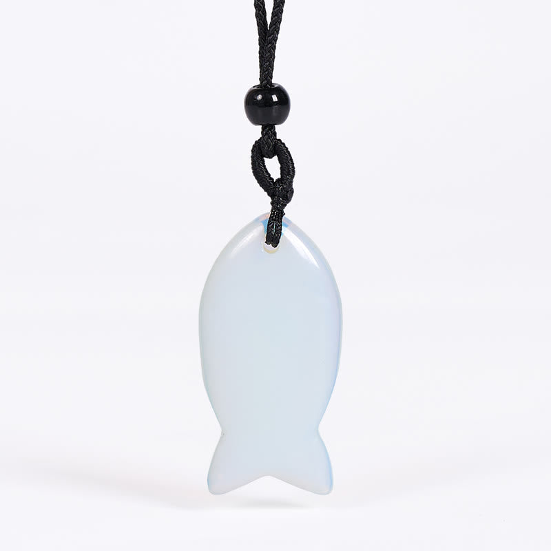 Colgante de collar con Buddha Stones , pez koi, cristal rosa, ágata india, amatista, topacio, jaspe rojo y calidez. - Ópalo - image 55