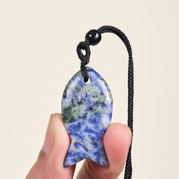 Colgante de collar con Buddha Stones , pez koi, cristal rosa, ágata india, amatista, topacio, jaspe rojo y calidez. - image 40