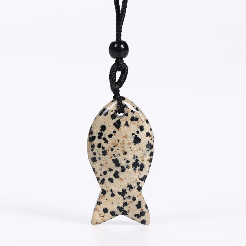 Colgante de collar con Buddha Stones , pez koi, cristal rosa, ágata india, amatista, topacio, jaspe rojo y calidez. - Jaspe dálmata - image 34