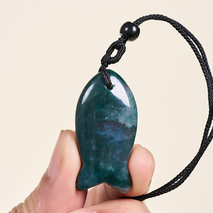 Colgante de collar con Buddha Stones , pez koi, cristal rosa, ágata india, amatista, topacio, jaspe rojo y calidez. - image 7