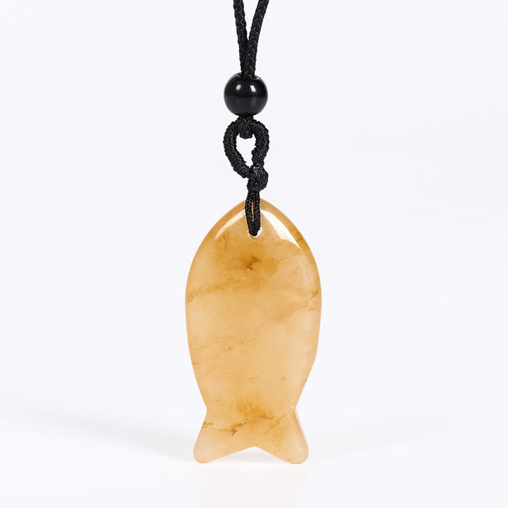 Colgante de collar con Buddha Stones , pez koi, cristal rosa, ágata india, amatista, topacio, jaspe rojo y calidez. - Topacio - image 14