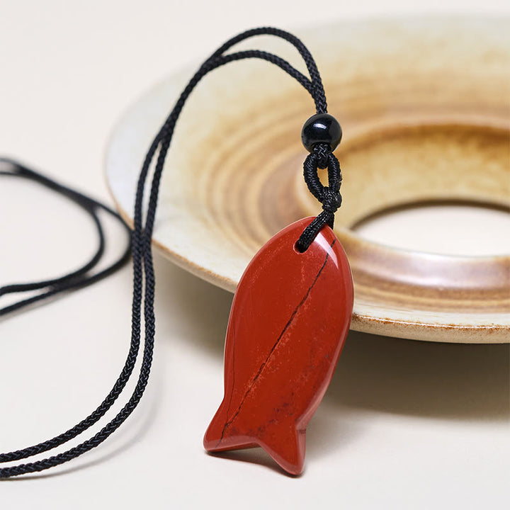 Colgante de collar con Buddha Stones , pez koi, cristal rosa, ágata india, amatista, topacio, jaspe rojo y calidez. - image 20