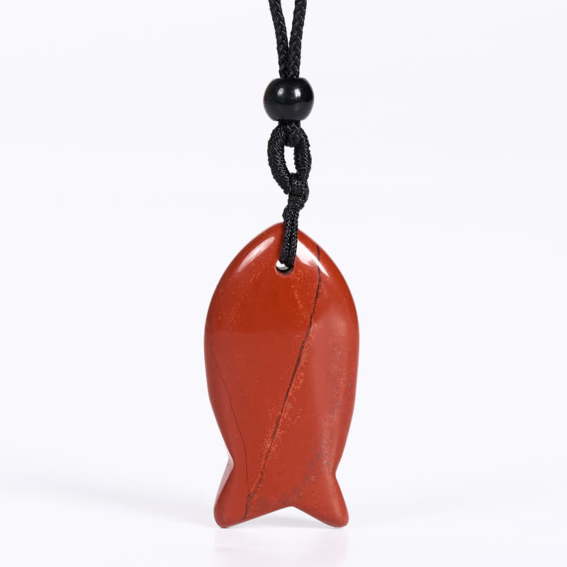 Colgante de collar con Buddha Stones , pez koi, cristal rosa, ágata india, amatista, topacio, jaspe rojo y calidez. - Jaspe rojo - image 18