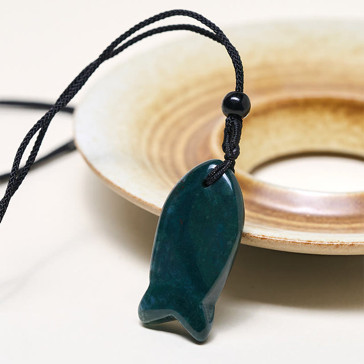 Colgante de collar con Buddha Stones , pez koi, cristal rosa, ágata india, amatista, topacio, jaspe rojo y calidez. - image 8