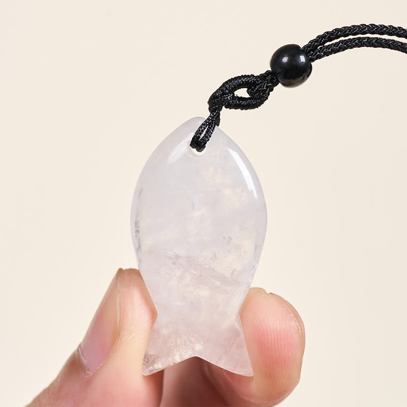 Colgante de collar con Buddha Stones , pez koi, cristal rosa, ágata india, amatista, topacio, jaspe rojo y calidez. - image 48