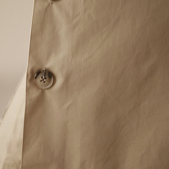 Buddha Stones Pantalones capri de pierna ancha para mujer con diseño abotonado lateral liso y bolsillos - image 25