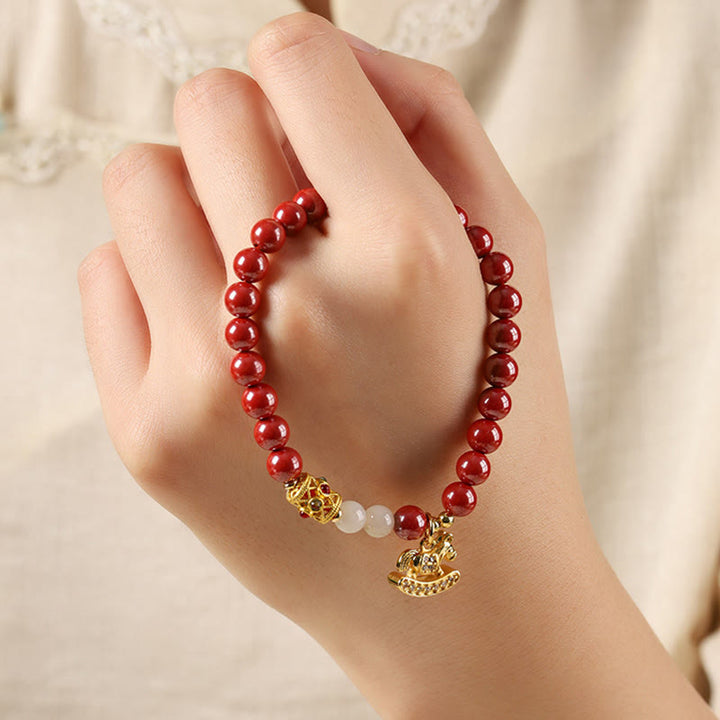 Buddha Stones Pulsera de concentración de jade hetiano de cobre cinabrio del Año del Caballo - image 15