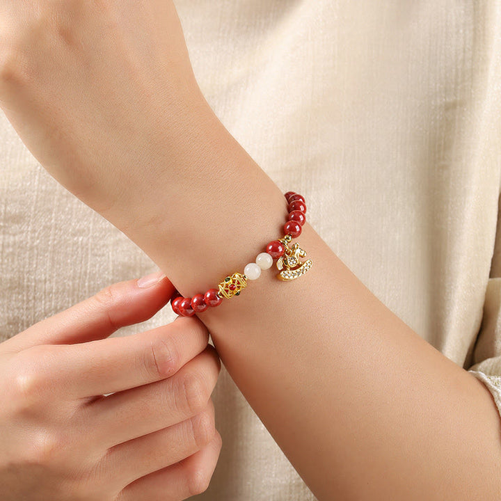 Buddha Stones Pulsera de concentración de jade hetiano de cobre cinabrio del Año del Caballo - image 12