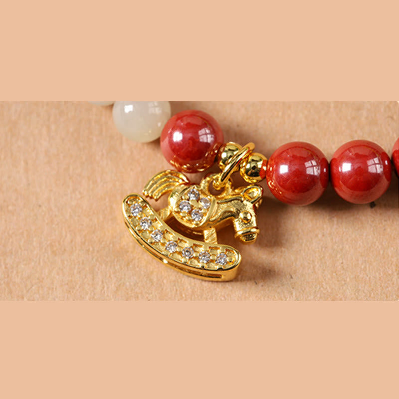 Buddha Stones Pulsera de concentración de jade hetiano de cobre cinabrio del Año del Caballo - image 18