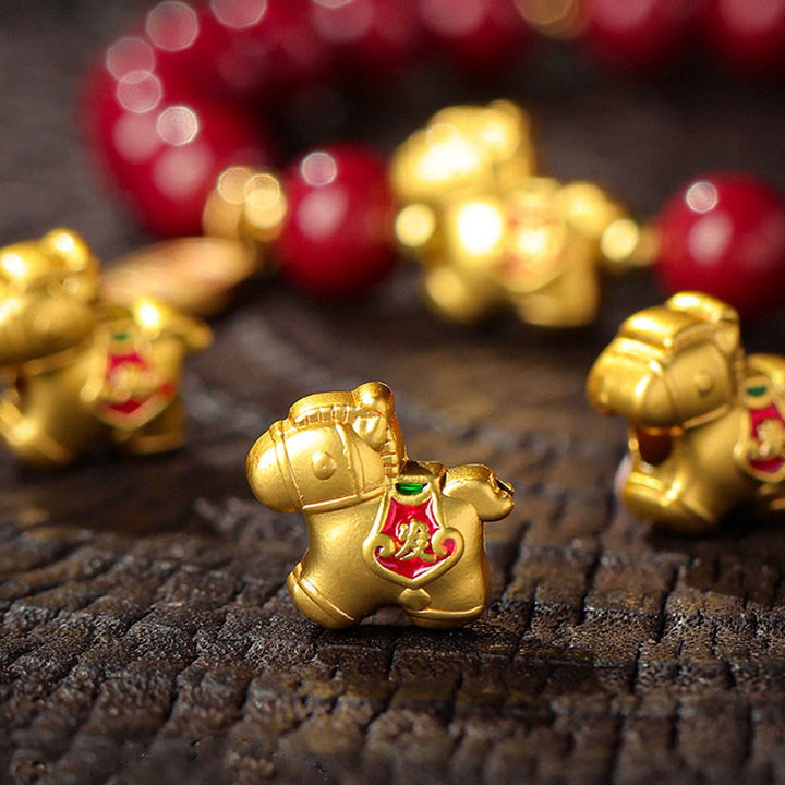 Buddha Stones Pulsera de bendición de cinabrio del Año del Caballo - image 14