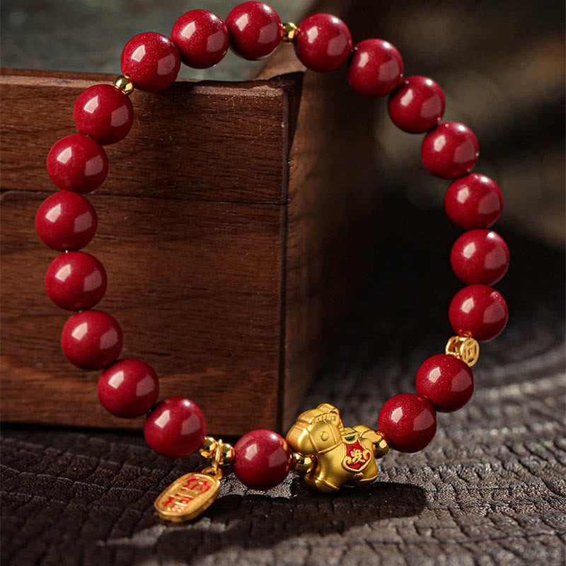 Buddha Stones Pulsera de bendición de cinabrio del Año del Caballo - image 11