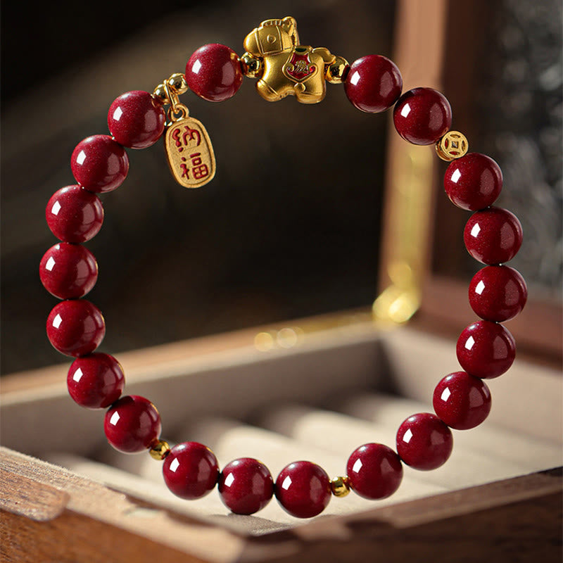 Buddha Stones Pulsera de bendición de cinabrio del Año del Caballo - image 3