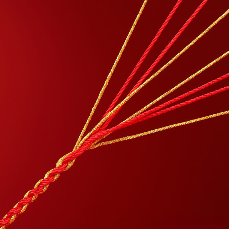 Buddha Stones Pulsera de la suerte con cinco monedas del emperador y hilo rojo del Año del Caballo - image 3