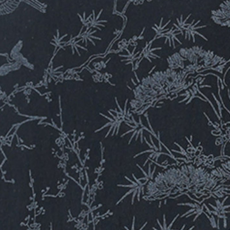 Buddha Stones Camisa de algodón de manga corta con botones de rana y bolsillos para hombre, traje Tang con estampado de grulla de verano y pino. - image 6