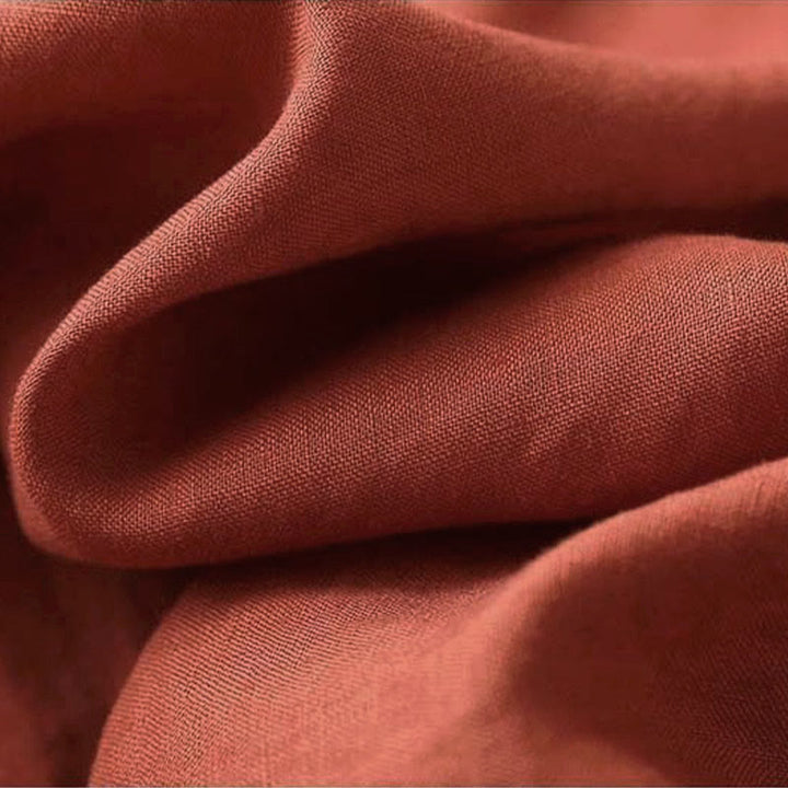 Camisa de lino y algodón de manga larga para mujer con diseño de flores bordadas retro con Buddha Stones - image 8