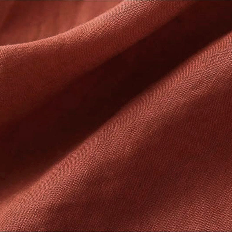 Camisa de lino y algodón de manga larga para mujer con diseño de flores bordadas retro con Buddha Stones - image 6