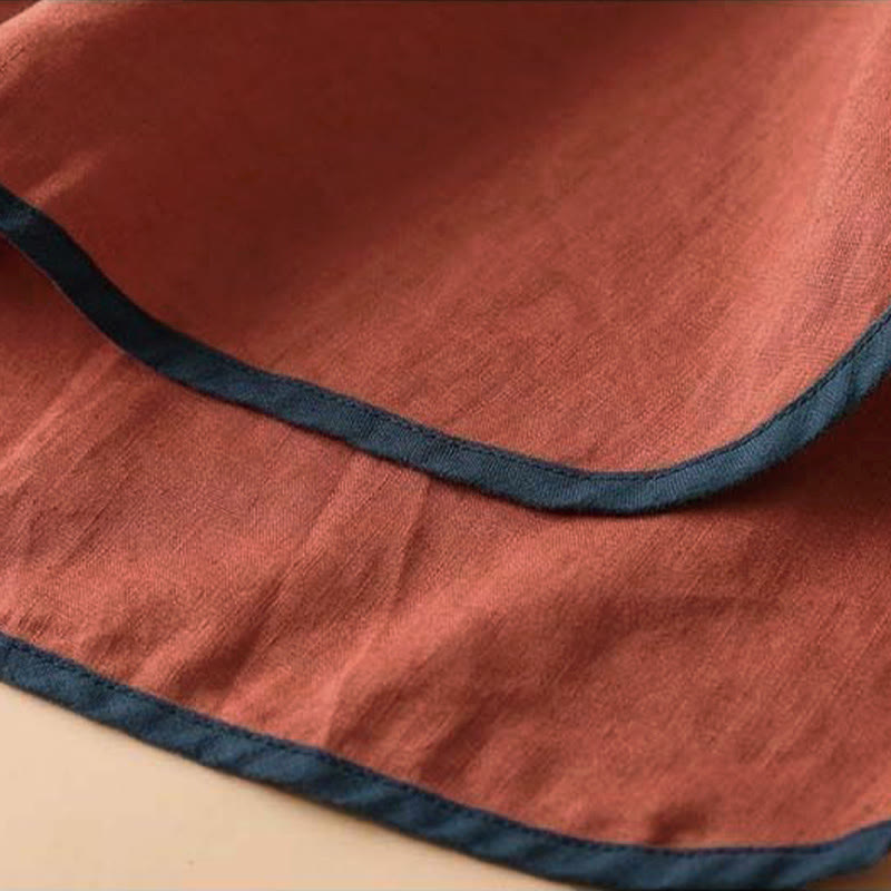 Camisa de lino y algodón de manga larga para mujer con diseño de flores bordadas retro con Buddha Stones - image 10