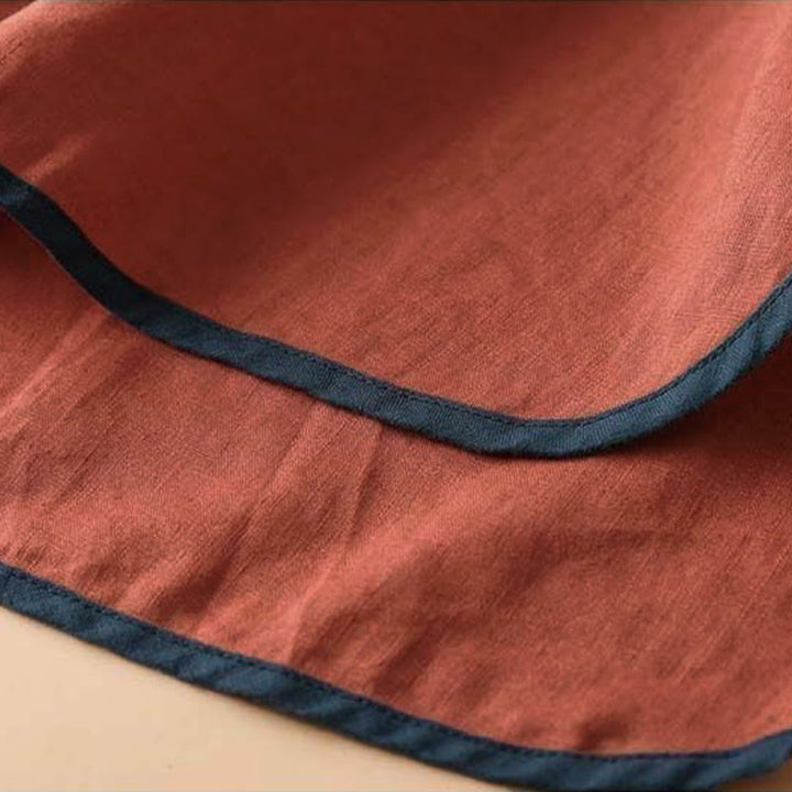 Camisa de lino y algodón de manga larga para mujer con diseño de flores bordadas retro con Buddha Stones - image 10