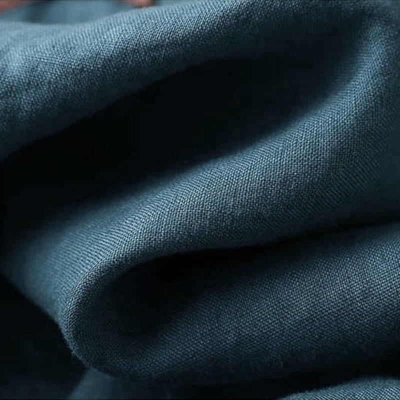 Camisa de lino y algodón de manga larga para mujer con diseño de flores bordadas retro con Buddha Stones - image 13