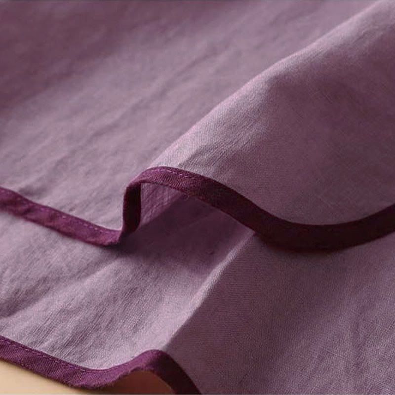 Camisa de lino y algodón de manga larga para mujer con diseño de flores bordadas retro con Buddha Stones - image 19