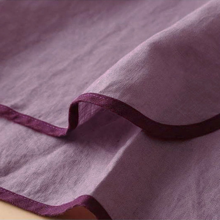 Camisa de lino y algodón de manga larga para mujer con diseño de flores bordadas retro con Buddha Stones - image 19