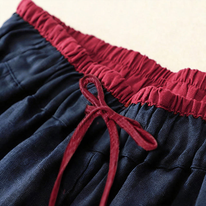 Buddha Stones Pantalones harén para mujer, de longitud 7-8, con diseño de bloques de color y bolsillos - image 14