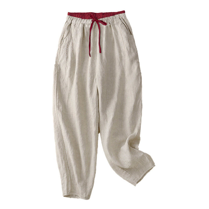 Buddha Stones Pantalones harén para mujer, de longitud 7-8, con diseño de bloques de color y bolsillos - image 8