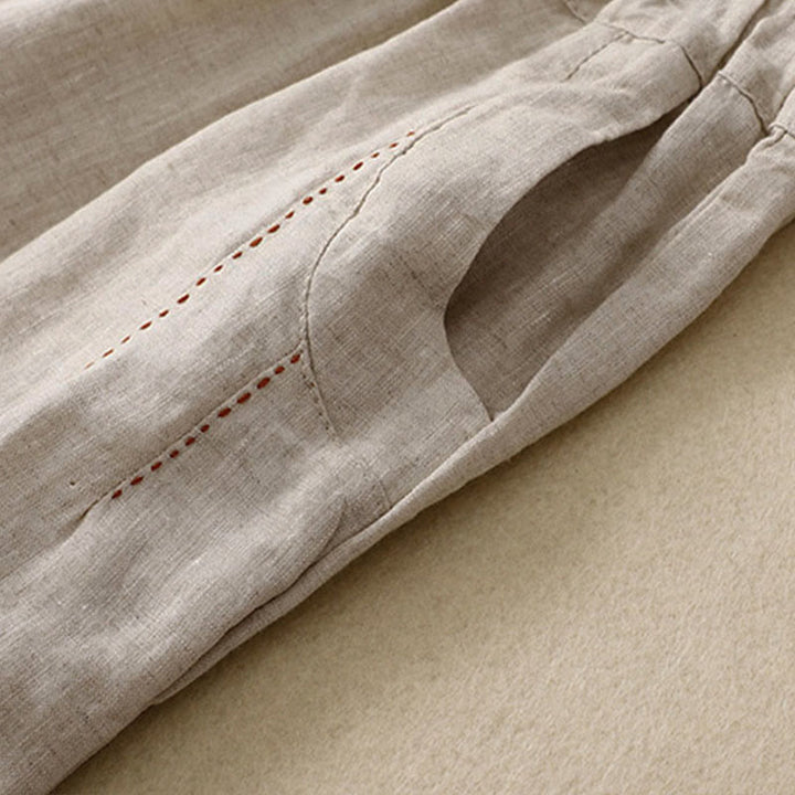 Buddha Stones Pantalones harén para mujer, de longitud 7-8, con diseño de bloques de color y bolsillos - image 3