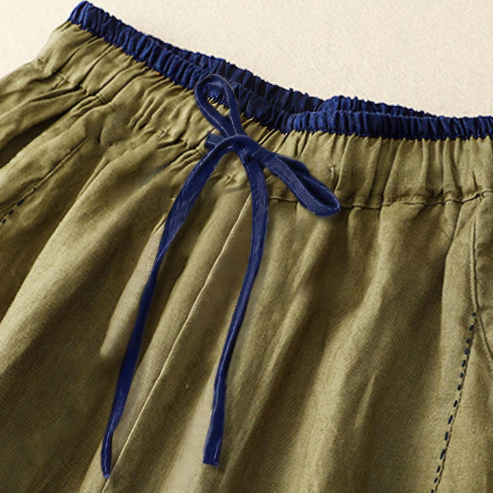 Buddha Stones Pantalones harén para mujer, de longitud 7-8, con diseño de bloques de color y bolsillos - image 10