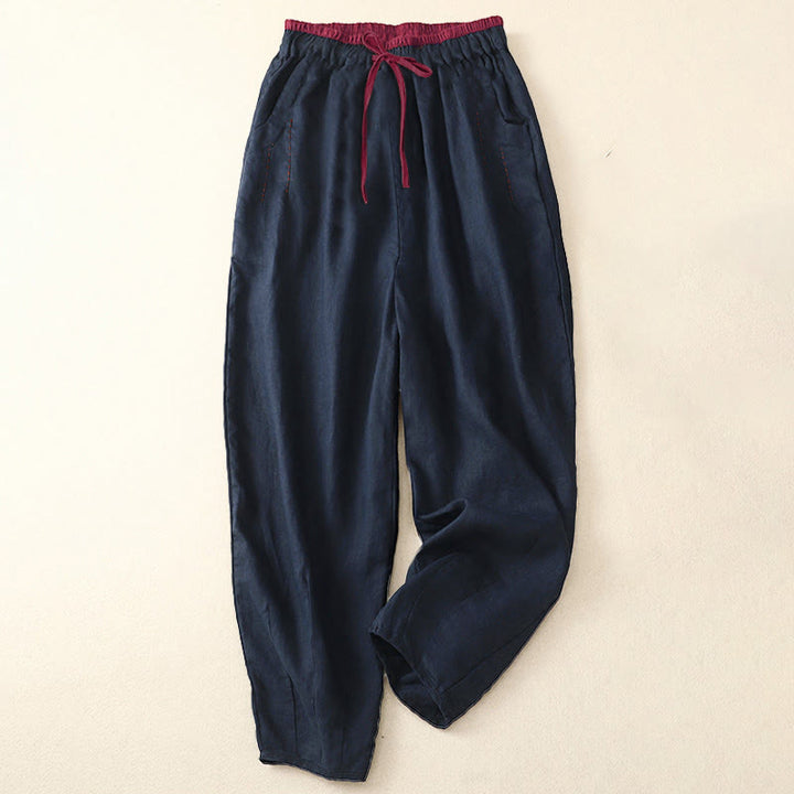 Buddha Stones Pantalones harén para mujer, de longitud 7-8, con diseño de bloques de color y bolsillos - image 12