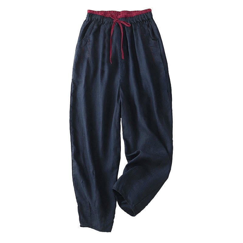 Buddha Stones Pantalones harén para mujer, de longitud 7-8, con diseño de bloques de color y bolsillos - Azul medianoche - US8-10，UK/AU12-14，EU40-42 (2XL) - image 13