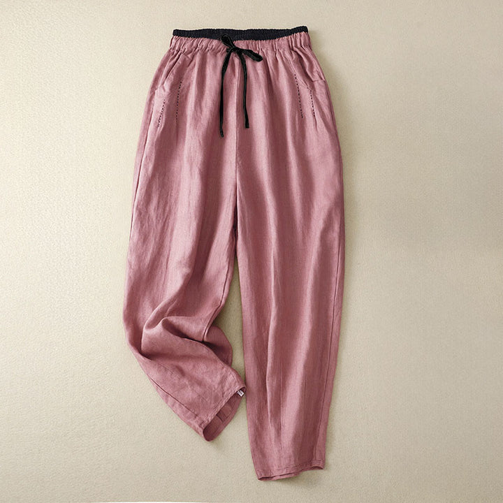 Buddha Stones Pantalones harén para mujer, de longitud 7-8, con diseño de bloques de color y bolsillos - Coral claro - US8-10，UK/AU12-14，EU40-42 (2XL) - image 16