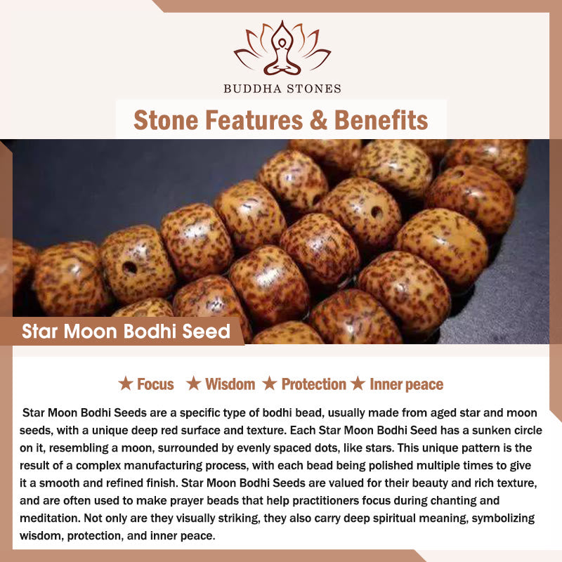 Buddha Stones Llavero con bendición de la semilla Bodhi de la luna, estrella y sándalo rojo del Año del Caballo - image 4