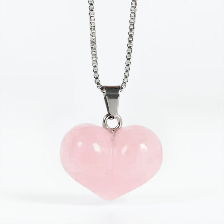 Colgante de equilibrio con Buddha Stones, diseño de corazón, amatista, topacio, cristal rosa, ópalo, ojo de tigre, cristal blanco, jaspe rojo, amazonita, aventurina verde, obsidiana negra, citrino. - Cristal rosa - image 12