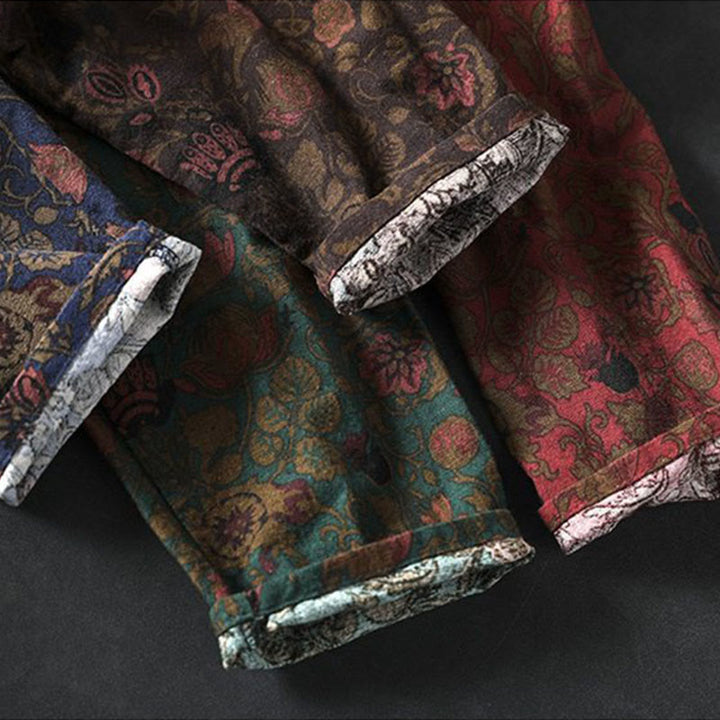 Buddha Stones Vestido largo de algodón para mujer, manga larga, diseño floral retro, corte A - image 16