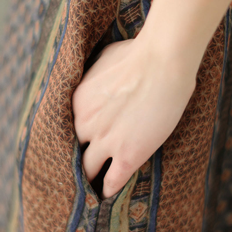 Buddha Stones Camisa de manga larga con pliegues de acordeón y bolsillos para mujer con estampado floral retro - image 11