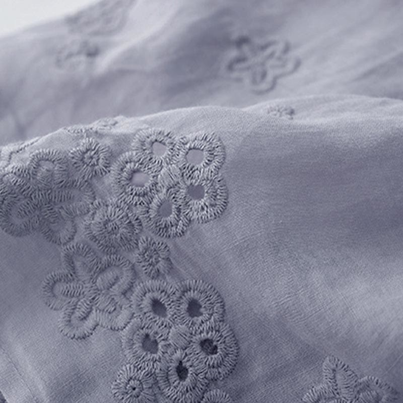 Buddha Stones Falda de mujer de cintura alta con cordón, diseño hueco y bordado, con bolsillos - image 5