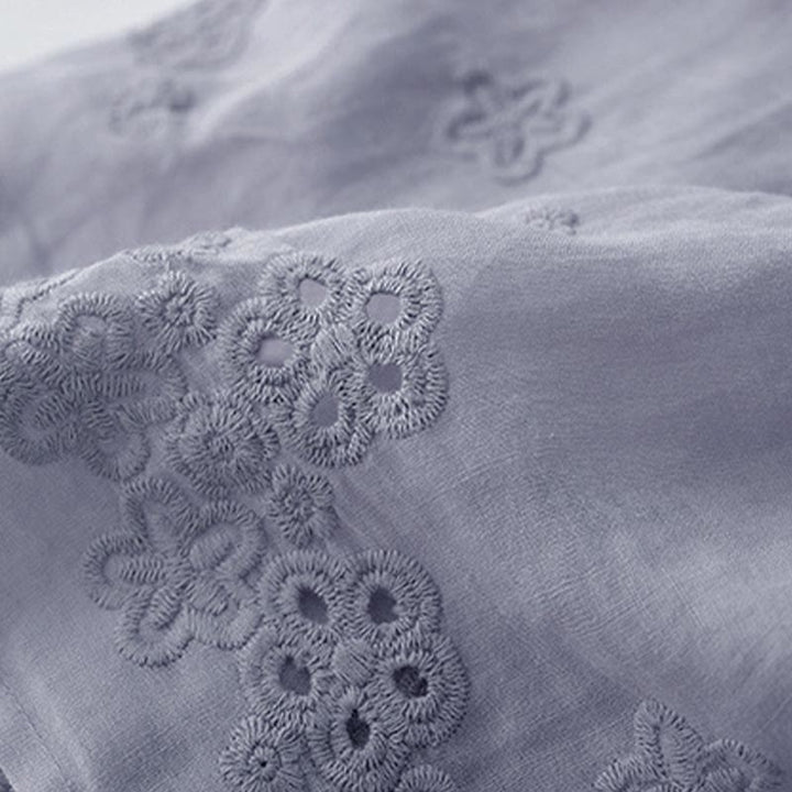 Buddha Stones Falda de mujer de cintura alta con cordón, diseño hueco y bordado, con bolsillos - image 5